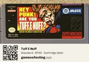 Tuff E Nuff Super Nintendo Entertainment System, NTSC cartridge label