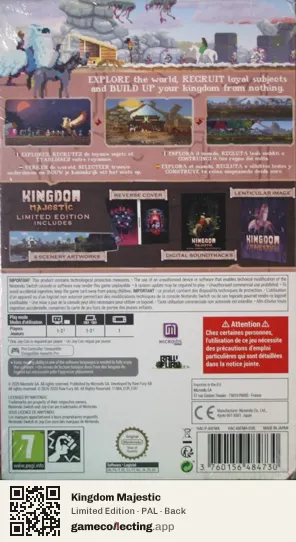 Kingdom Majestic Nintendo Switch, PAL box back