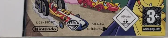 Wacky Races: Crash & Dash, the PEGI square on its front