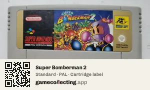 Super Bomberman 2 Super Nintendo Entertainment System, PAL cartridge label