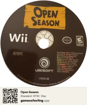 Open Season Nintendo Wii, NTSC disc