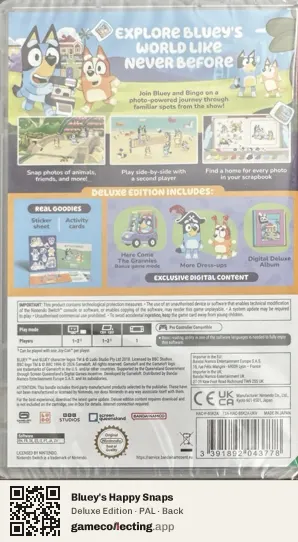 Bluey's Happy Snaps Nintendo Switch, PAL box back