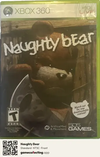 Naughty Bear Xbox 360, NTSC box front