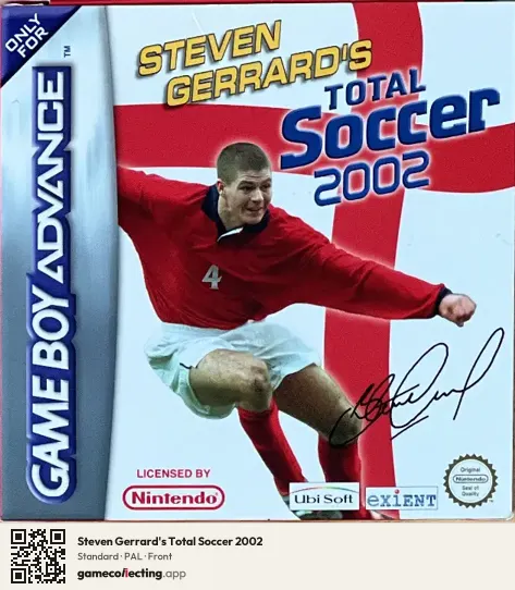Steven Gerrard's Total Soccer 2002 Game Boy Advance, PAL box front