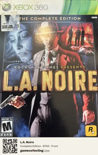 L.A. Noire Xbox 360, NTSC box front
