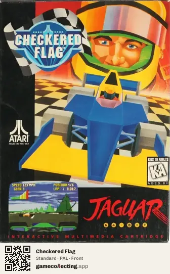 Checkered Flag Atari Jaguar, PAL box front