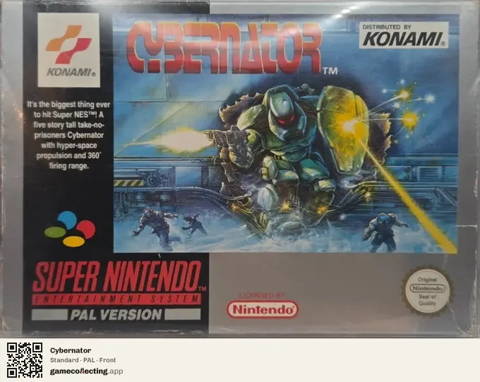 Cybernator Super Nintendo Entertainment System, PAL box front