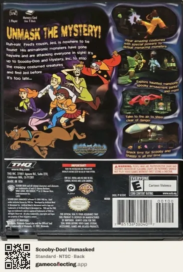 Scooby-Doo! Unmasked Nintendo GameCube, NTSC box back