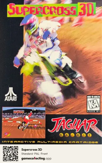 Supercross 3D Atari Jaguar, PAL box front