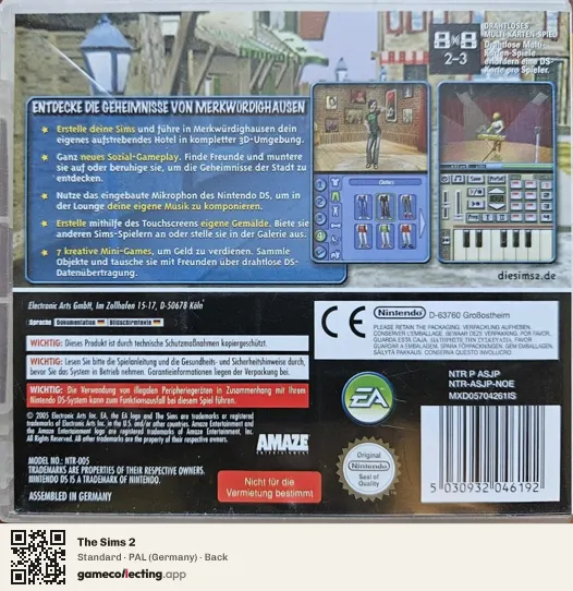 The Sims 2 Nintendo DS, Germany box back