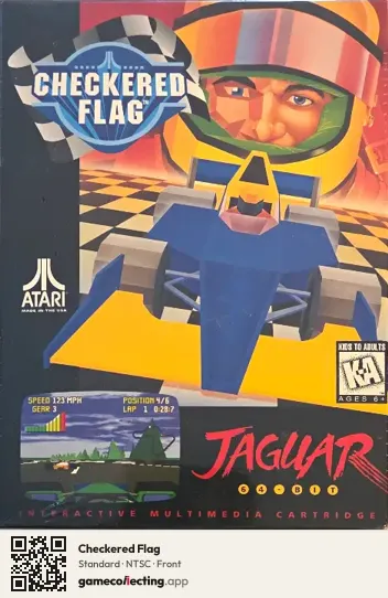 Checkered Flag Atari Jaguar, NTSC box front