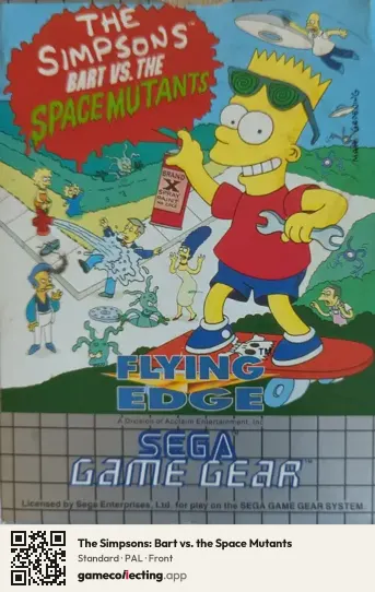 The Simpsons: Bart vs. the Space Mutants Sega Game Gear, PAL box front