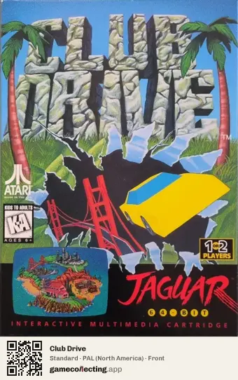 Club Drive Atari Jaguar, North America box front
