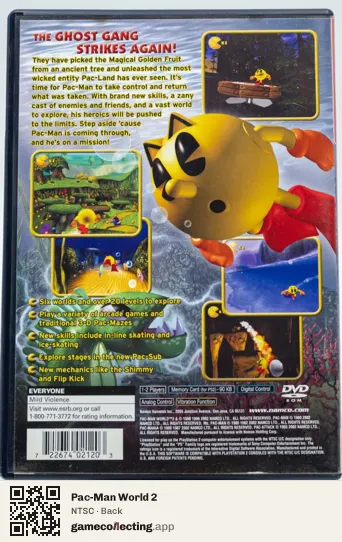 Pac-Man World 2 PlayStation 2, NTSC box back