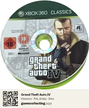 Grand Theft Auto IV Xbox 360, PAL disc