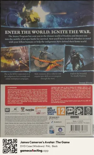James Cameron's Avatar: The Game Computer, PAL box back