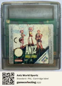 Antz World Sportz Game Boy Color, PAL cartridge label