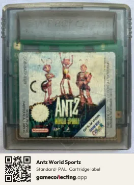 Antz World Sportz Game Boy Color, PAL cartridge label