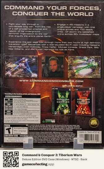 Command & Conquer 3: Tiberium Wars Computer, NTSC box back