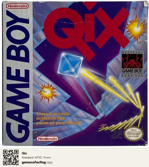 Qix Game Boy, NTSC box front