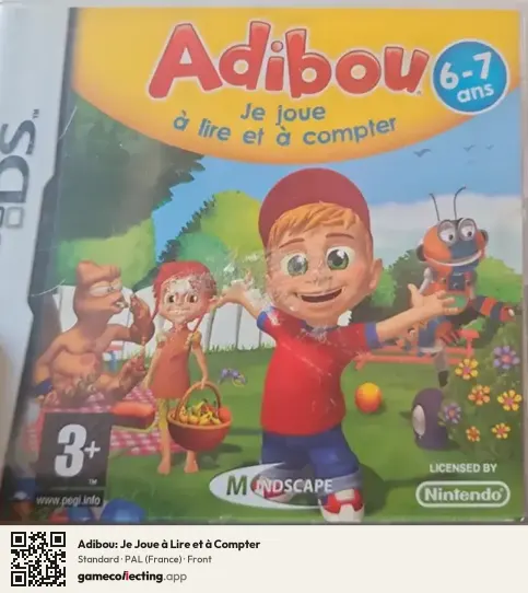 Adibou: Je Joue à Lire et à Compter Nintendo DS, France box front