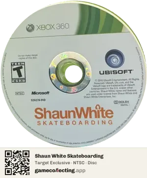 Shaun White Skateboarding Xbox 360, NTSC disc