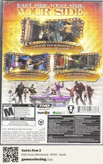 Saints Row 2 Computer, NTSC box back