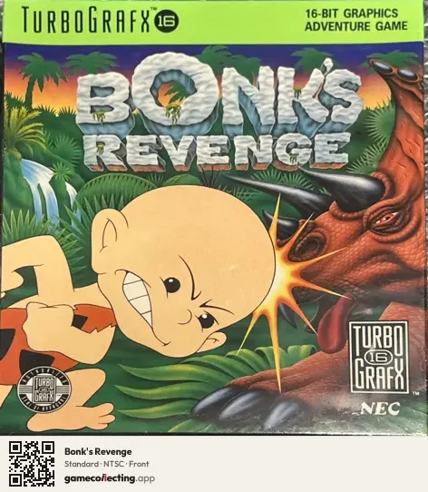 Bonk's Revenge TurboGrafx-16, NTSC box front