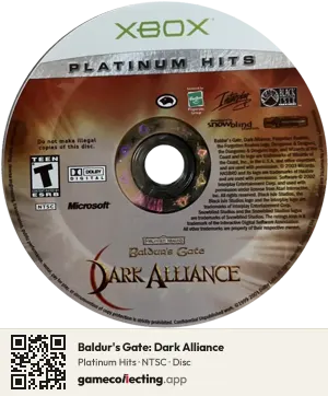 Baldur's Gate: Dark Alliance Xbox, NTSC disc