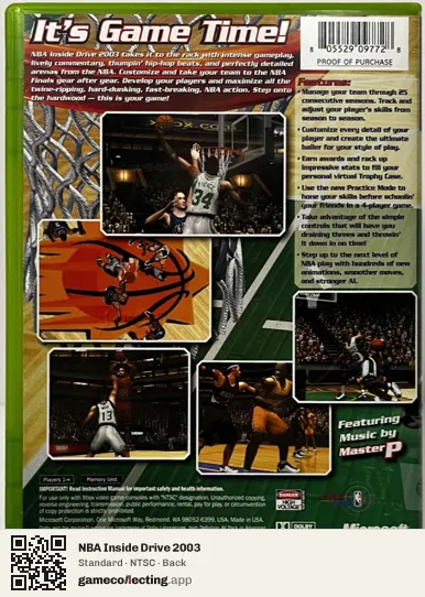 NBA Inside Drive 2003 Xbox, NTSC box back
