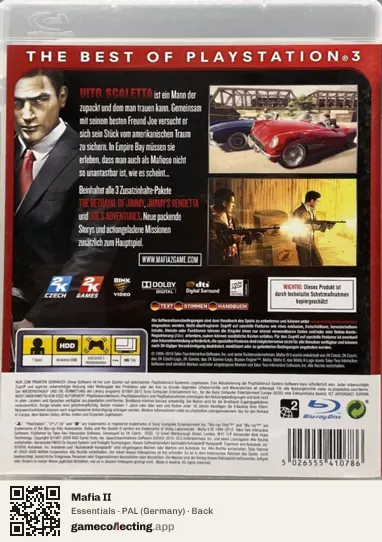 Mafia II PlayStation 3, Germany box back