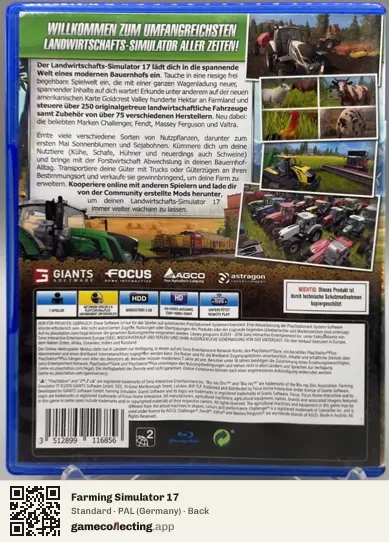 Farming Simulator 17 PlayStation 4, Germany box back