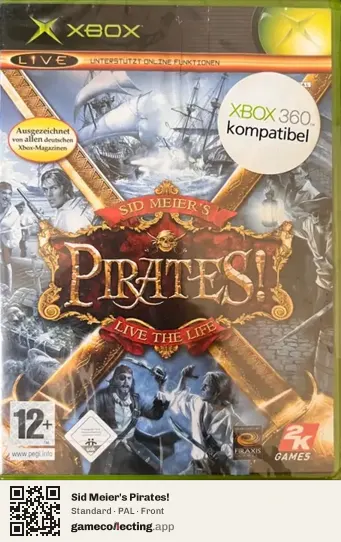 Sid Meier's Pirates! Xbox, PAL box front