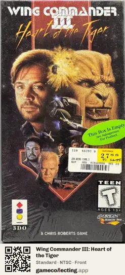 Wing Commander III: Heart of the Tiger 3DO Interactive Multiplayer, NTSC box front