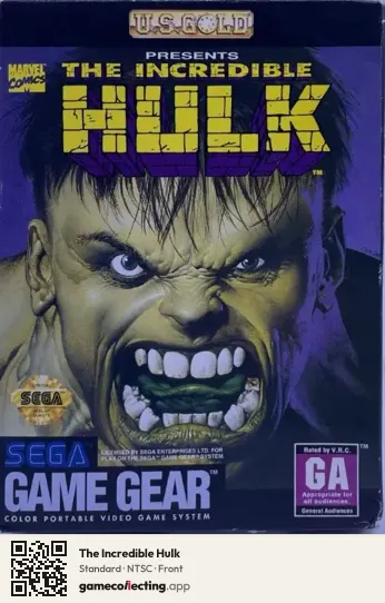 The Incredible Hulk Sega Game Gear, NTSC box front