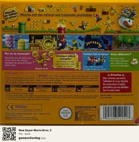 New Super Mario Bros. 2 Nintendo 3DS, PAL box back