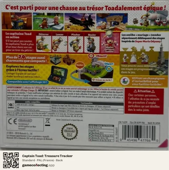 Captain Toad: Treasure Tracker Nintendo 3DS, France box back