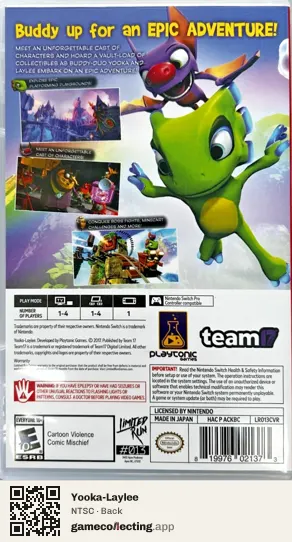 Yooka-Laylee Nintendo Switch, NTSC box back