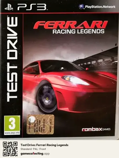 Test Drive: Ferrari Racing Legends PlayStation 3, PAL box front