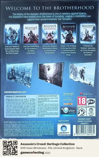 Assassin's Creed: Heritage Collection Computer, United Kingdom box back