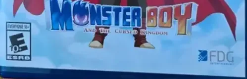 Monster Boy and the Cursed Kingdom, the ESRB box on its front