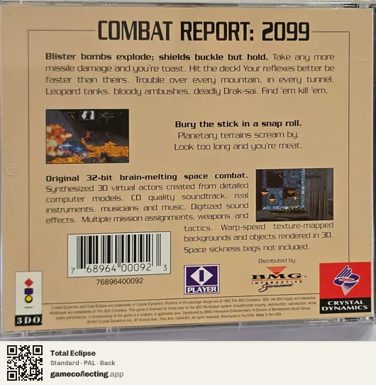 Total Eclipse 3DO Interactive Multiplayer, PAL box back