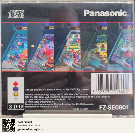Real Pinball 3DO Interactive Multiplayer, PAL box back