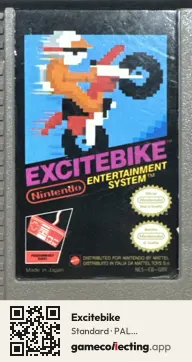 Excitebike Nintendo Entertainment System, PAL cartridge label