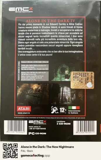 Alone in the Dark: The New Nightmare Computer, PAL box back