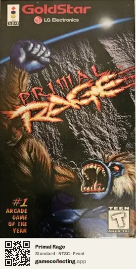 Primal Rage 3DO Interactive Multiplayer, NTSC box front