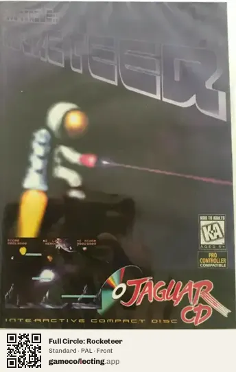 Full Circle: Rocketeer Atari Jaguar CD, PAL box front