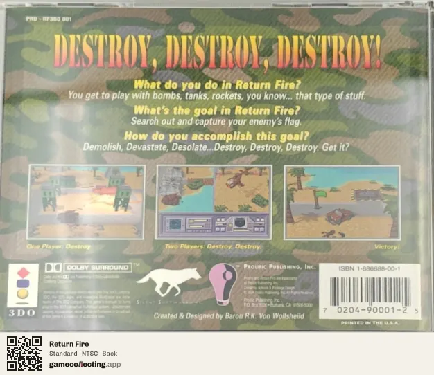 Return Fire 3DO Interactive Multiplayer, NTSC box back