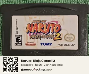 Naruto: Ninja Council 2 Game Boy Advance, NTSC cartridge label