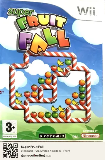 Super Fruit Fall Nintendo Wii, United Kingdom box front